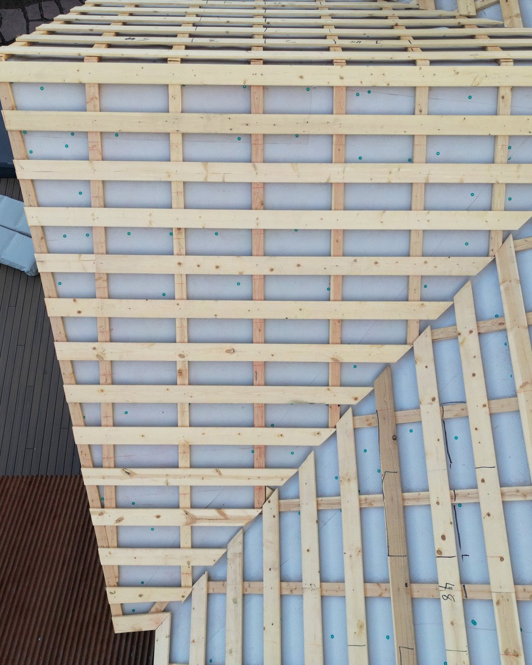 Batten system installed for Roofit.Solar Velario roof